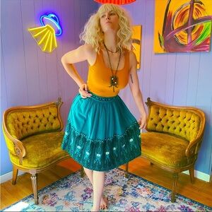 Vintage 1950s Guatemalan Midi Circle Skirt